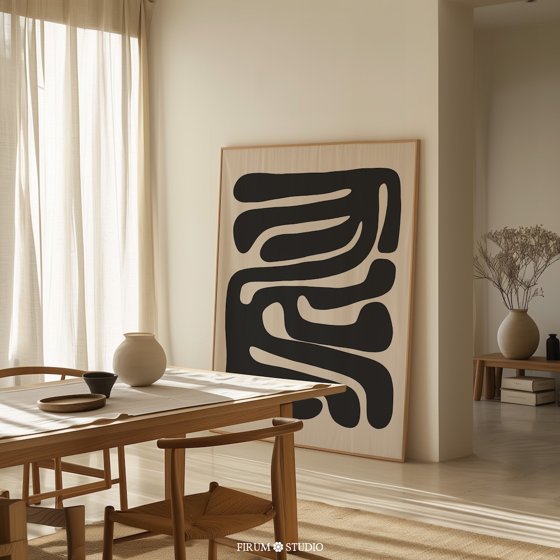 Mid Century Modern Abstract Organic Wall Art Print