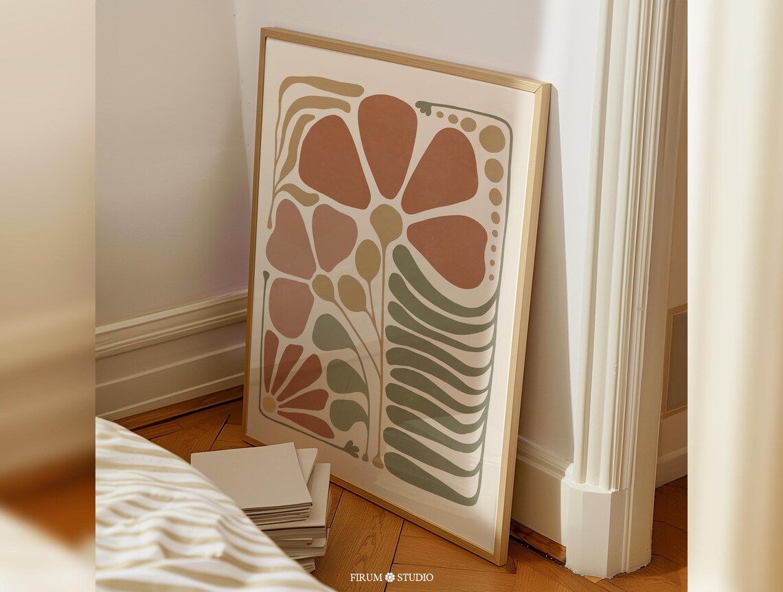 Warm Tones Botanical Art Print, Boho Autumn Decor - Image 2