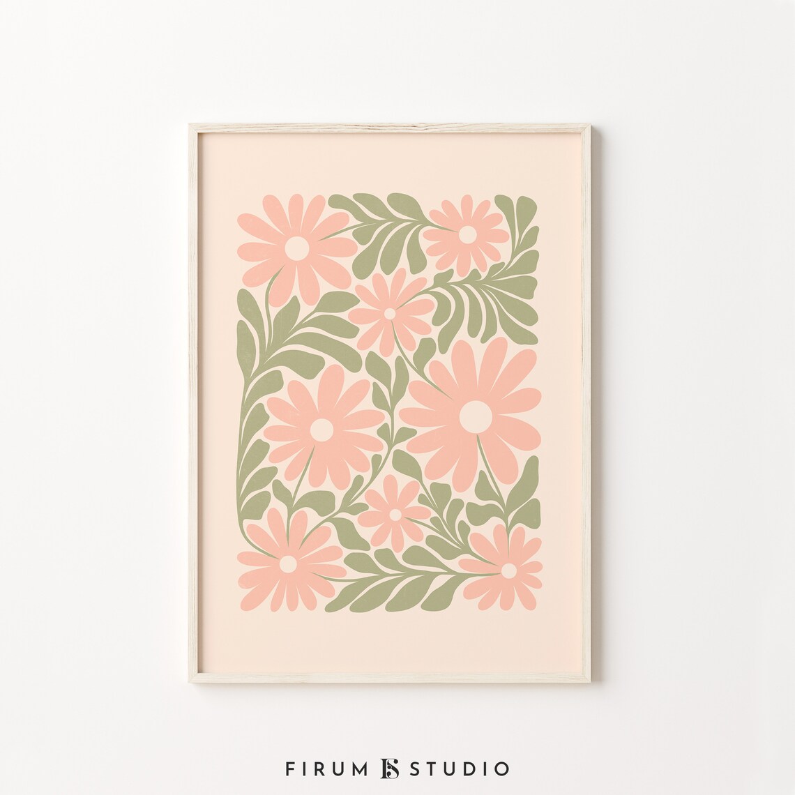 Daisies Floral Illustration, Japandi Style Art Print - Image 2