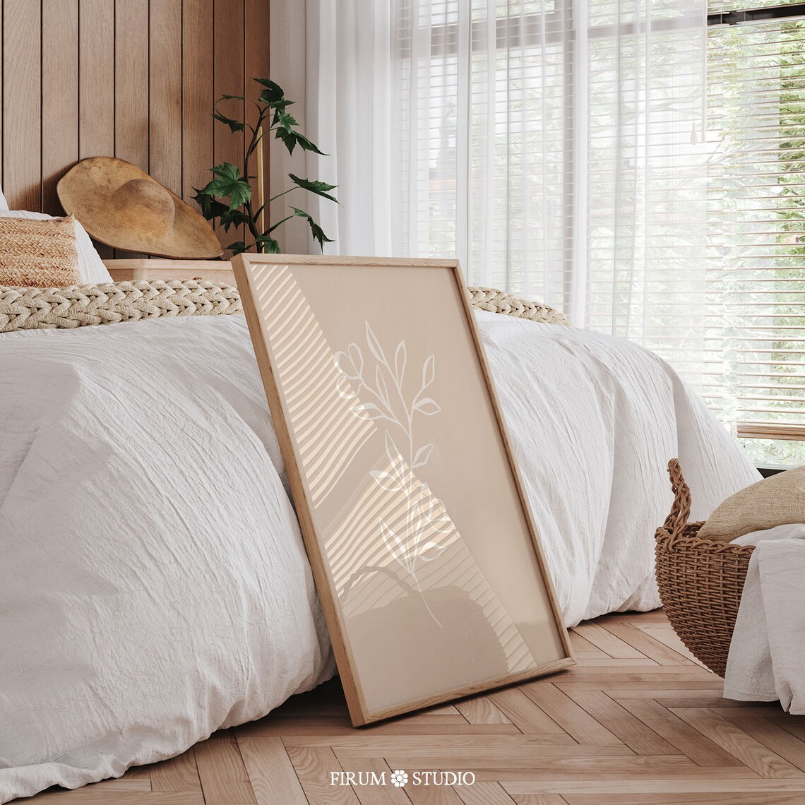 Neutral Floral Line Art Botanical Art Print - Image 2