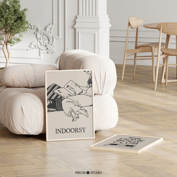 Indoorsy Art Print Light Aesthetic Apartment Wall Decor Homebody Art Print Cute And Cozy Living Room Wall Art 0618
