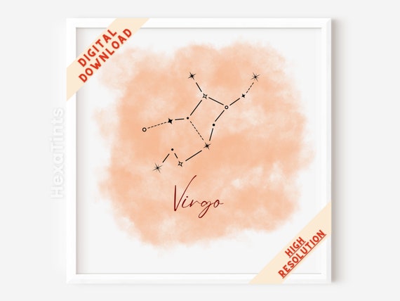 Virgo Wall Decor Coquette Room Decor Gift For Virgo Astrology Wall Art Girly Wall Art Trendy Art Dorm Decor