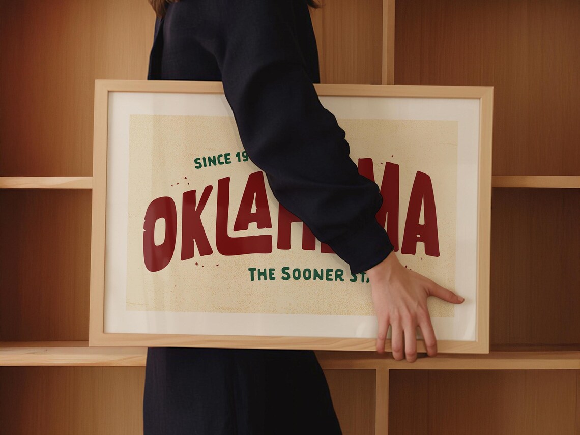 Retro Oklahoma Art Print, Sooner State Poster - Image 3