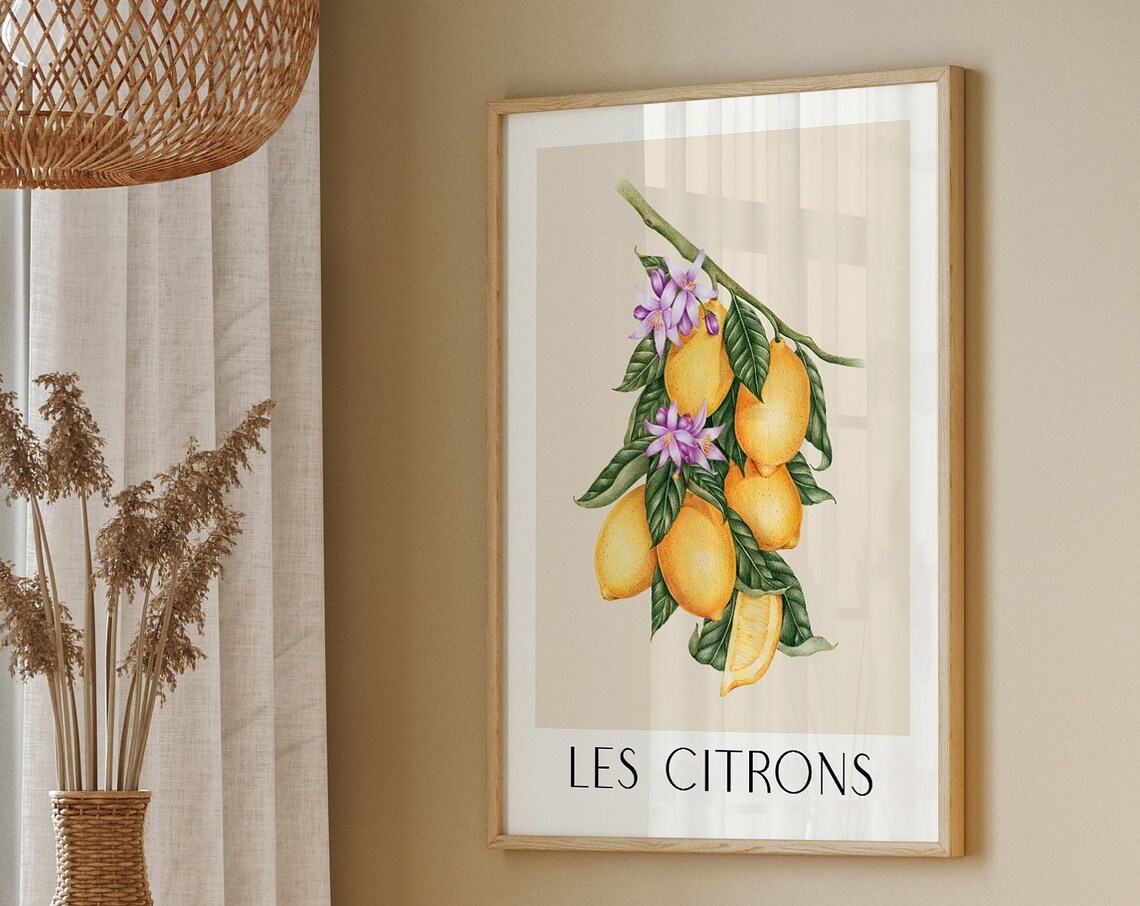 Les Citrons Vintage Lemons Travel Poster, Fruit Print - Image 2