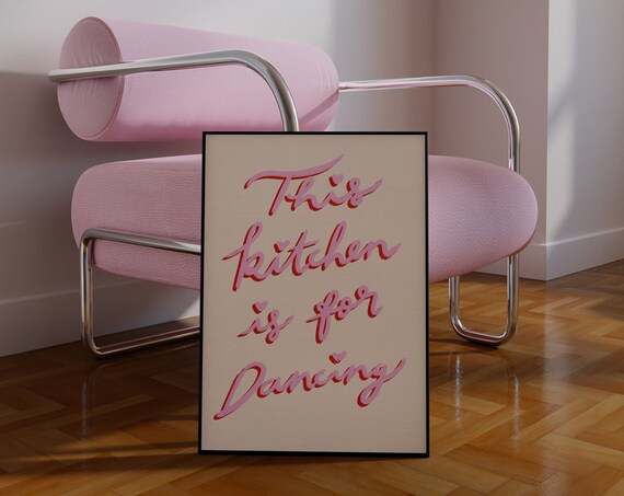 Kitchen Dancing Quote Print Colorful Pantry Wall Art