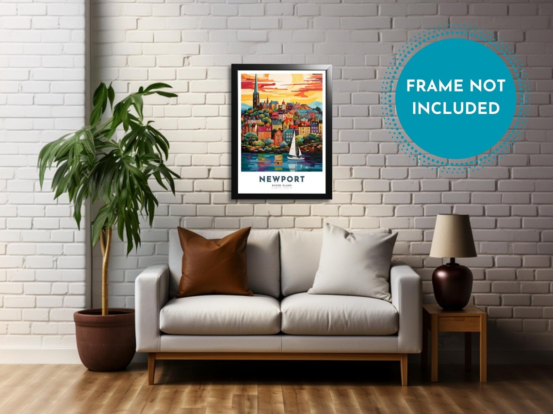 Newport Rhode Island Sailboat Harbor Sunset Coastal Town Poster - Image 3