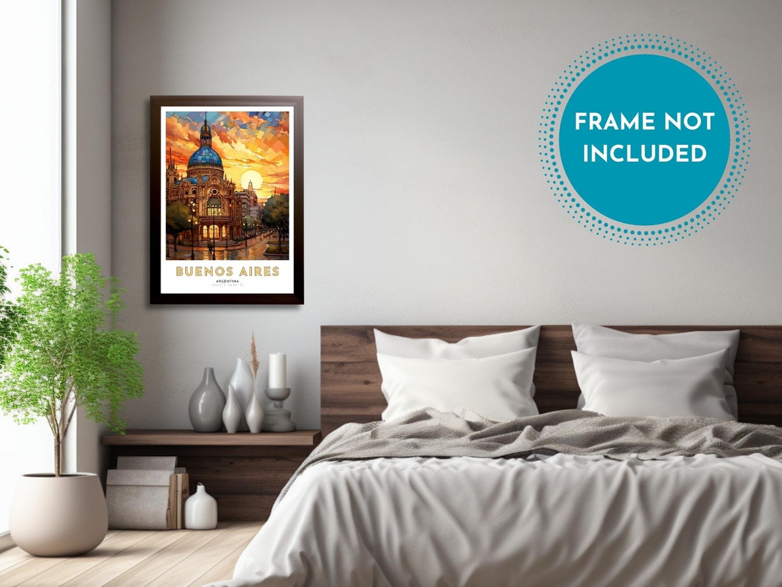 Buenos Aires Argentina Historic Dome Building Sunset City Poster - Image 3