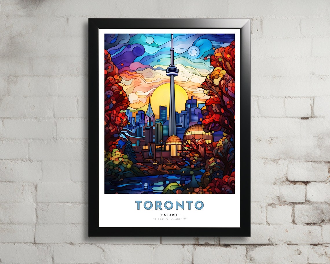 Toronto Travel Poster Of Ontario Art Nouveau Gift For Lovers Of Toronto Ontario Wall Art Decor Of Painting
