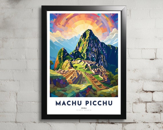 Machu Picchu Travel Poster Of Peru Art Nouveau Gift For Lovers Of Machu Picchu Peru Wall Art Decor Print Of Andes Painting