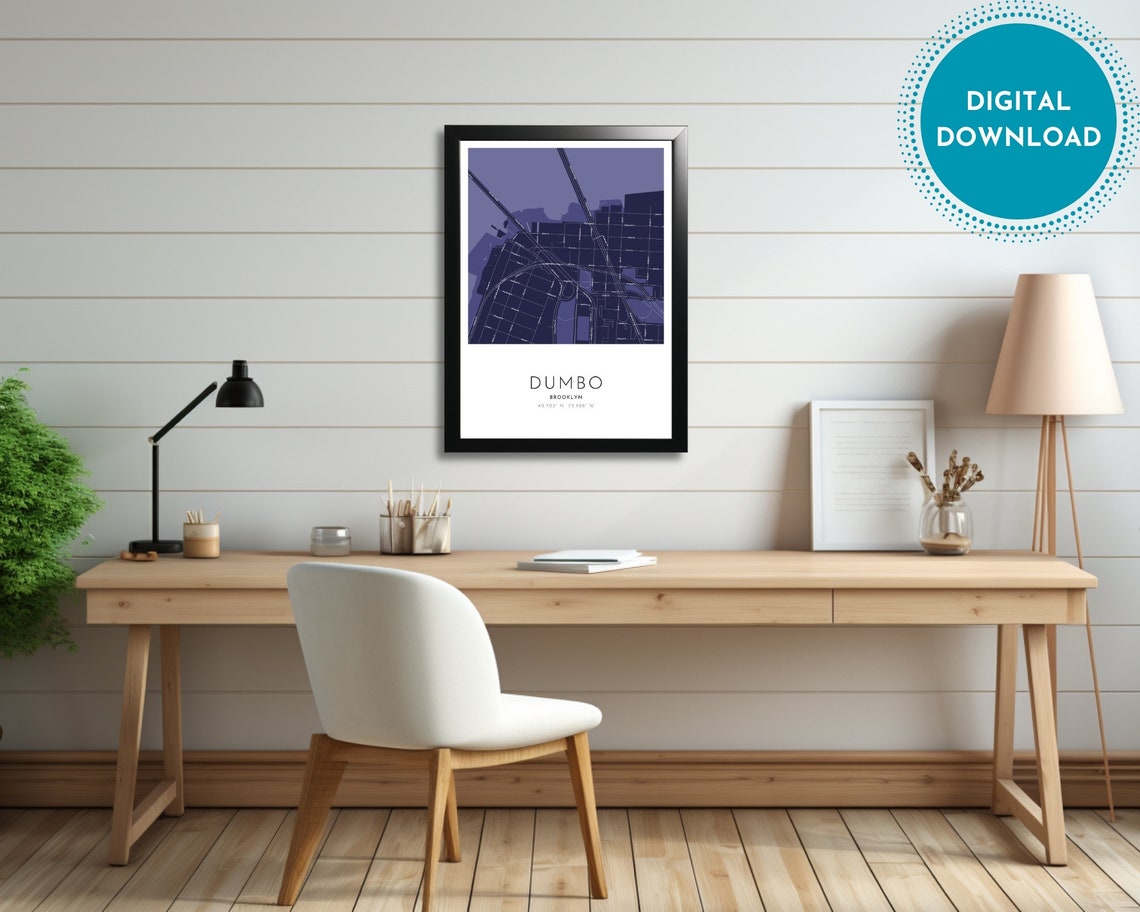 Dumbo Brooklyn New York Navy Street Map Neighborhood Wall Art - Image 3