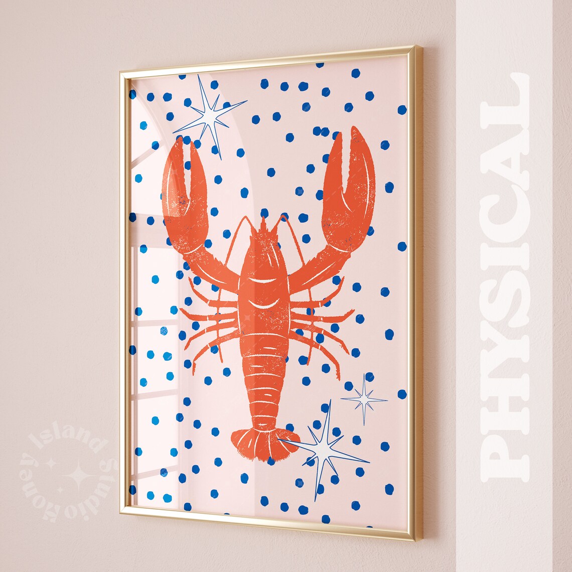 Lobster Print Kitchen Wall Decor, Seafood Art