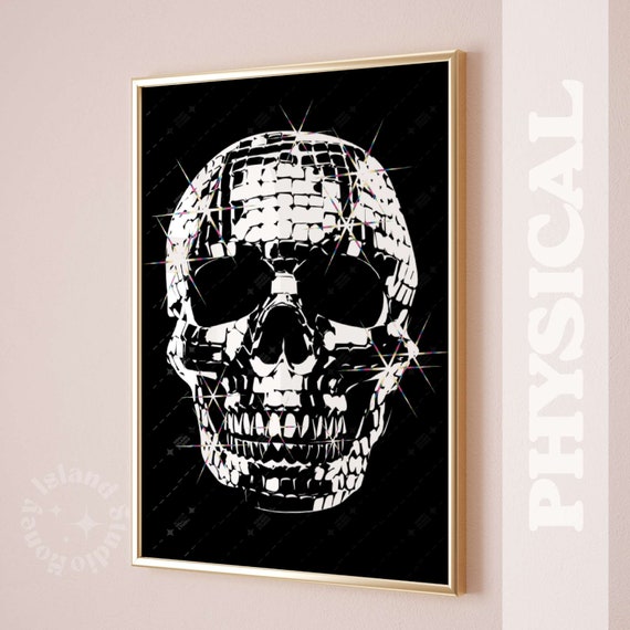 Disco Skull Skeleton Retro Poster Print