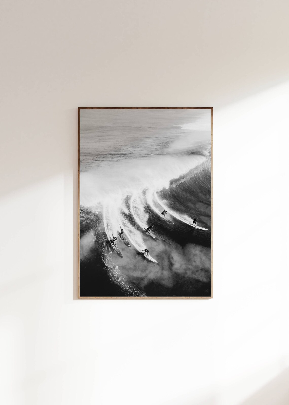 Big Rider Surf Black White Modern Art Print