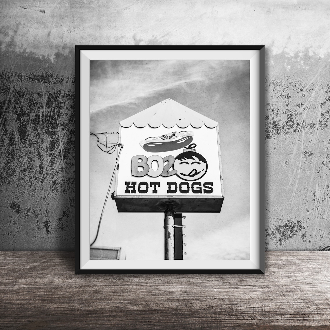 Boz Hot Dogs Morris Illinois Vintage Roadside Sign Photography Poster - Image 2