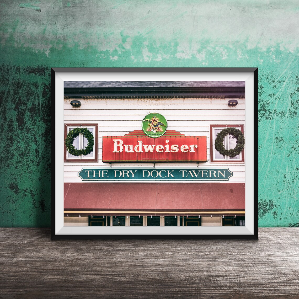 The Dry Dock Tavern Budweiser Sign Building Photography Poster