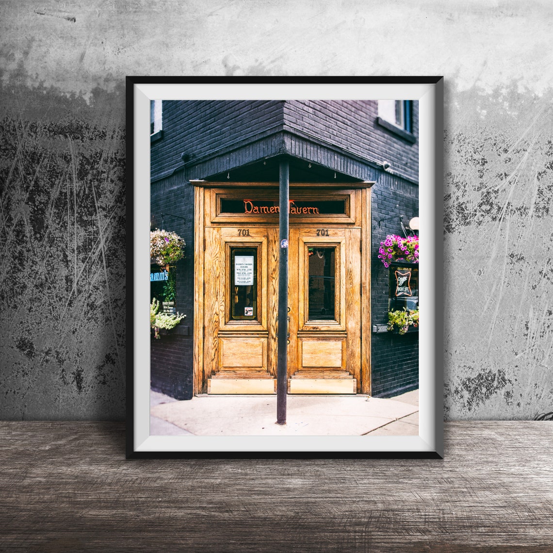 Damen Tavern Wooden Corner Doors West Town Chicago Bar Poster