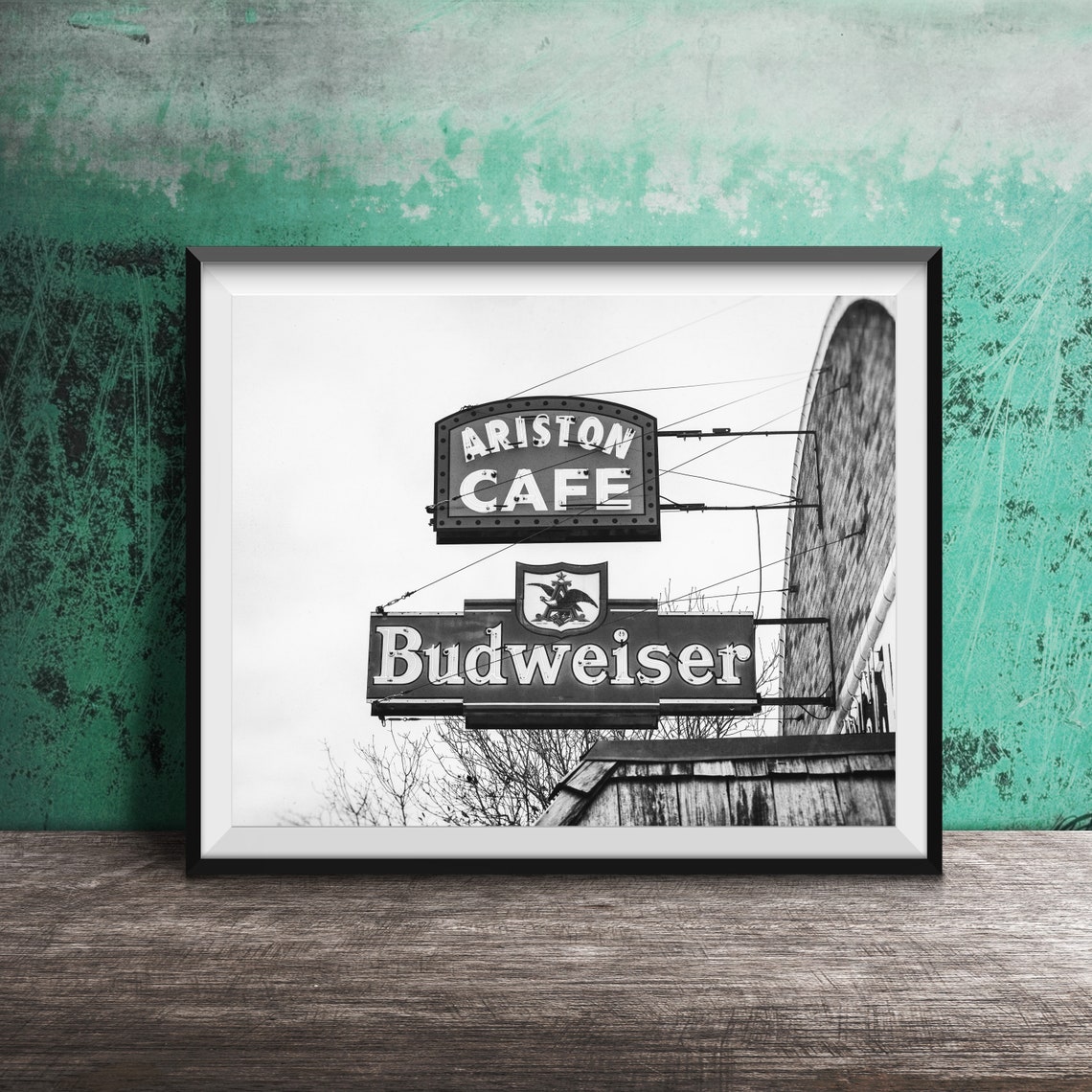 Ariston Cafe Vintage Diner Sign and Classic Budweiser Sign Poster - Image 2