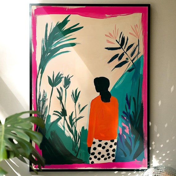 Dopamine Decor Pink Wall Art Trippy Poster Preppy Print Woman Kitsch Bedroom Matisse