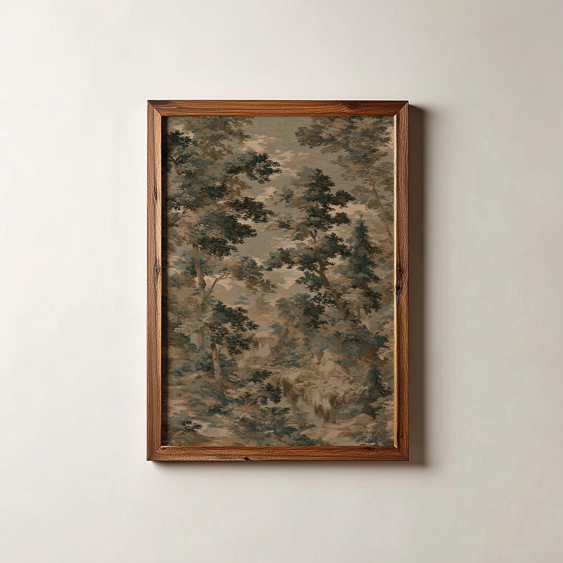 Moody Forest Toile Landscape Pattern Vintage Heritage Wall Poster