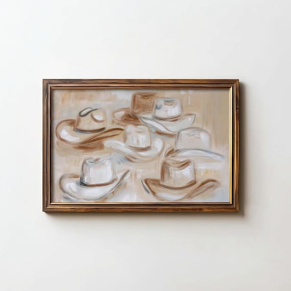 Western Wall Art Cowboy Hats Print Modern Country Poster Style Bedroom Digital Download