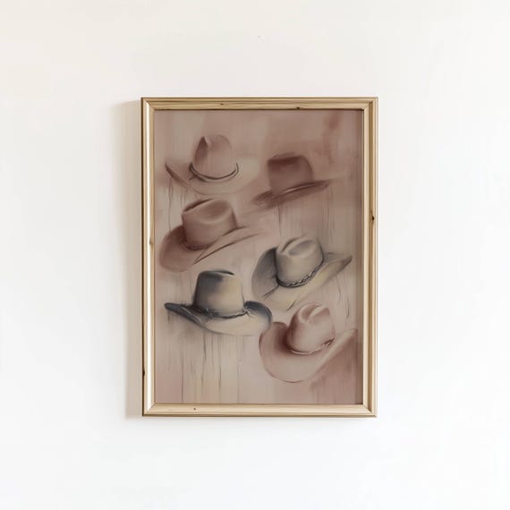 Cowboy Hats Art Print Modern Western Decor Digital Download