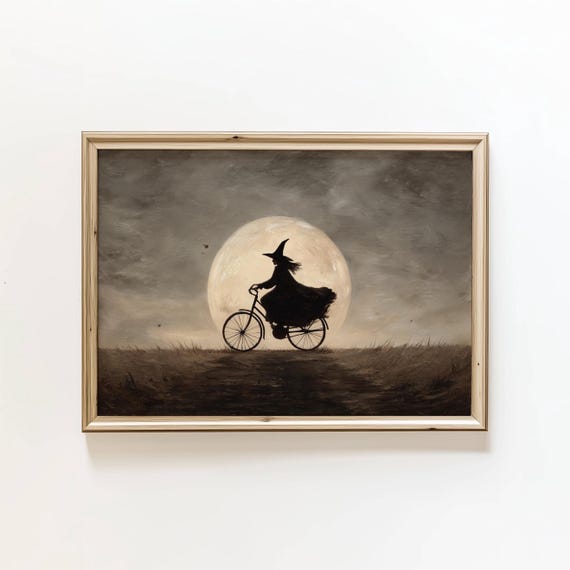 Witch Print Fall Art Halloween Autumn Wall Digital Download