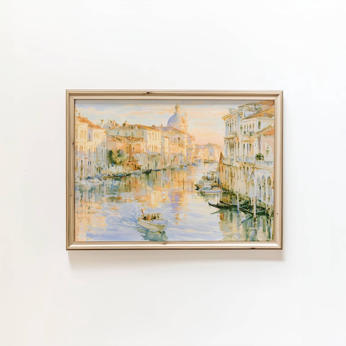 Venice Grand Canal Sunset Watercolor Golden Light Italian Travel Art Poster