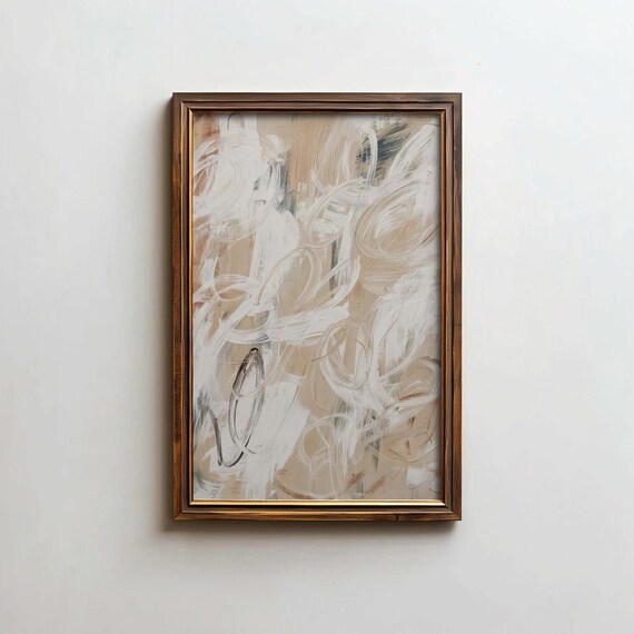 Abstract Wall Art Neutral Tones Printable Poster Serene Contemporary Decor For Modern Home