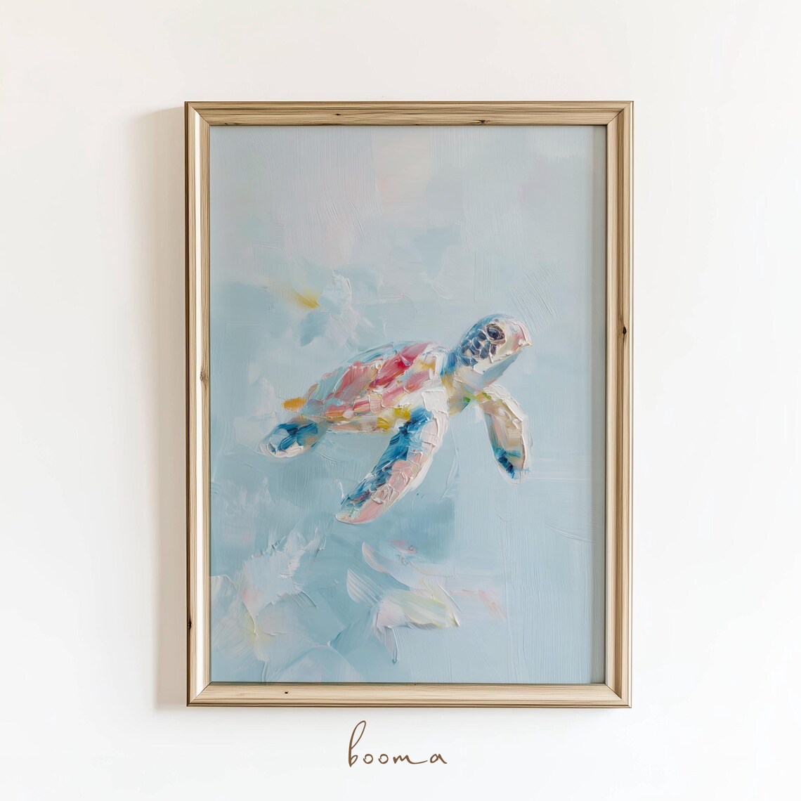 Sea Turtle Line Art Print, Coastal Wall Decor