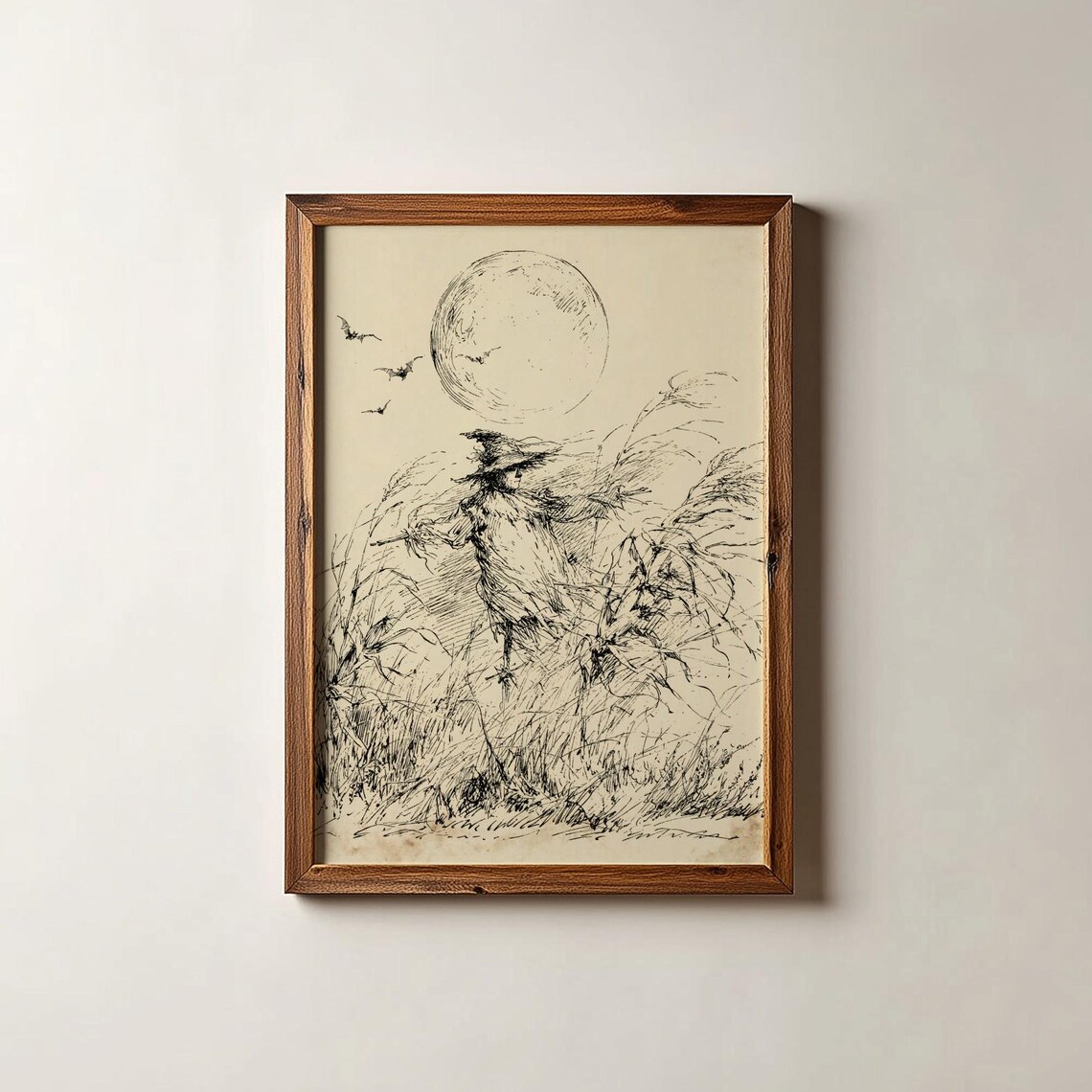 Scarecrow Print, Autumn Field Halloween Decor