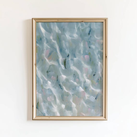Sunlit Sea Waves Canvas Art Serene Coastal Wall Decor Minimalist Summer Digital Download