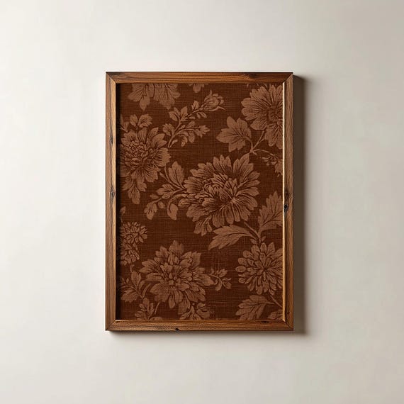 Vintage Floral Tapestry Print Fall Art Moody Tones Cottagecore Flower Wall Digital Download
