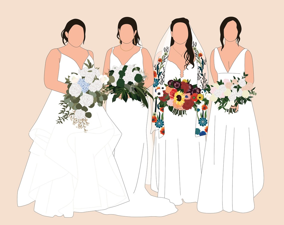 Memorial Generational Wedding Portrait, Custom Art Print - Image 4