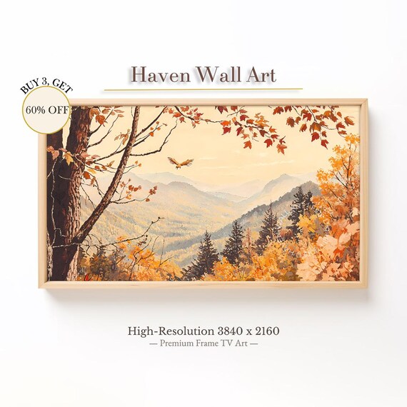 Autumn Eagle Overlook Golden Forest Mountain Layers Fall Poster