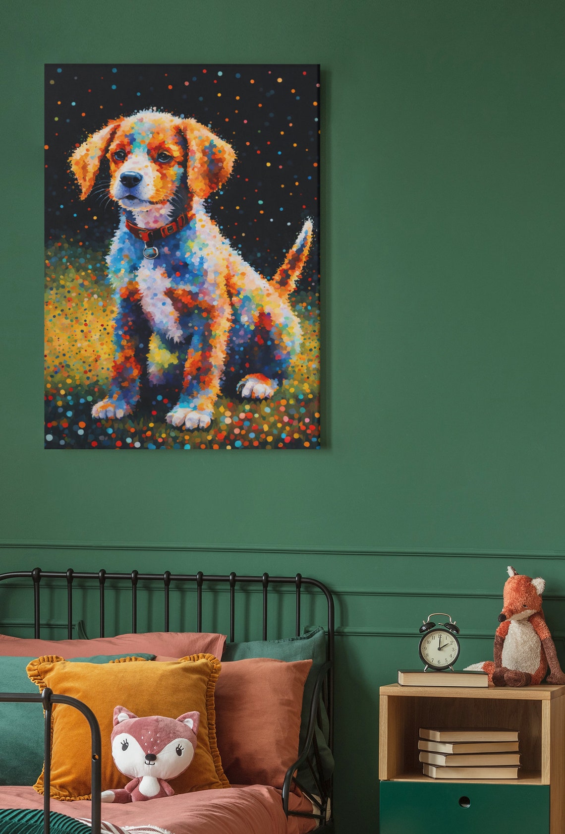 Puppy Painting Animal Artwork Nursery Wall Art Cute Dog Decor Dog Lovers Gift Baby Room Art Print Kids Room Wall Art Spaniel Art - Image 3