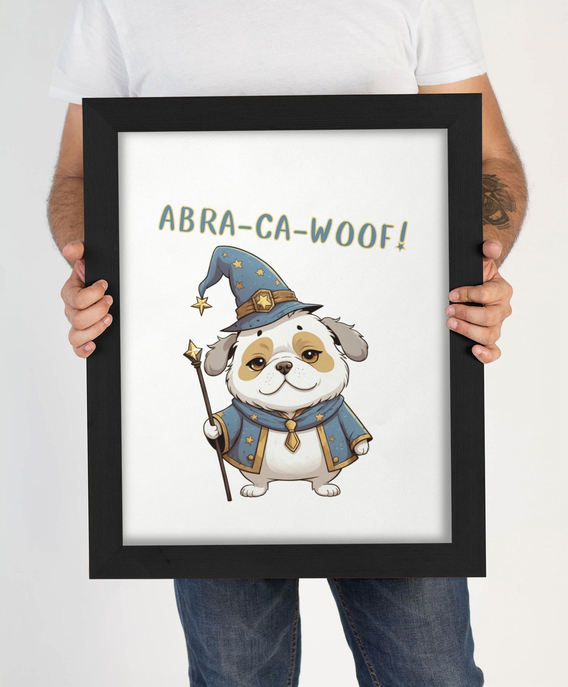 Abra-ca-woof Cute Wizard Puppy Dog Magic Spell Funny Kids Poster - Image 4