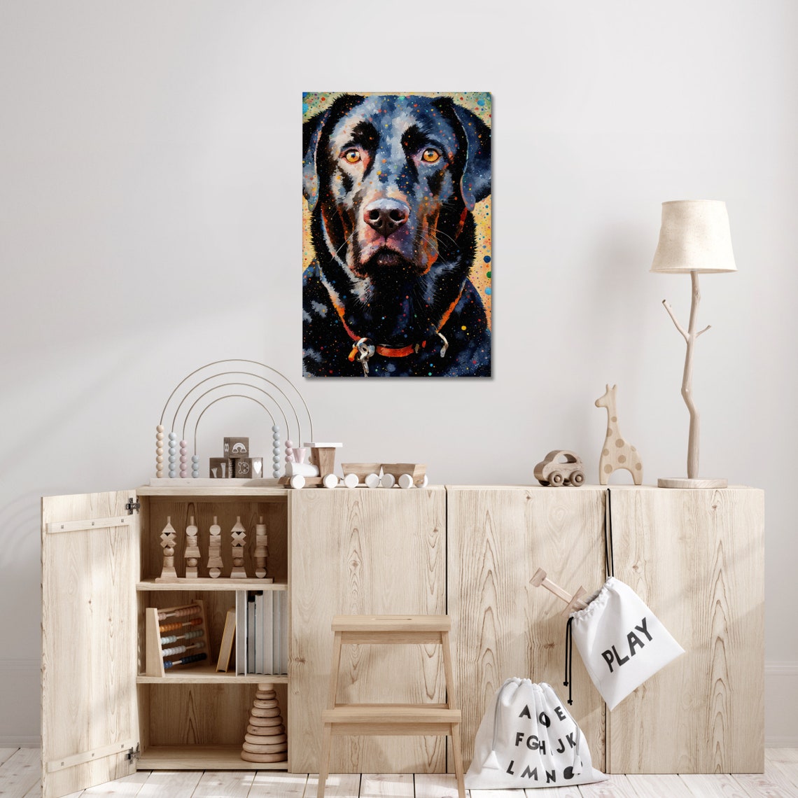 Black Retriever Print Dog Prints Modern Dog Painting Print Cute Dog Wall Art Colorful Dog Prints Retriever Dog Art Kids Room Decor - Image 2