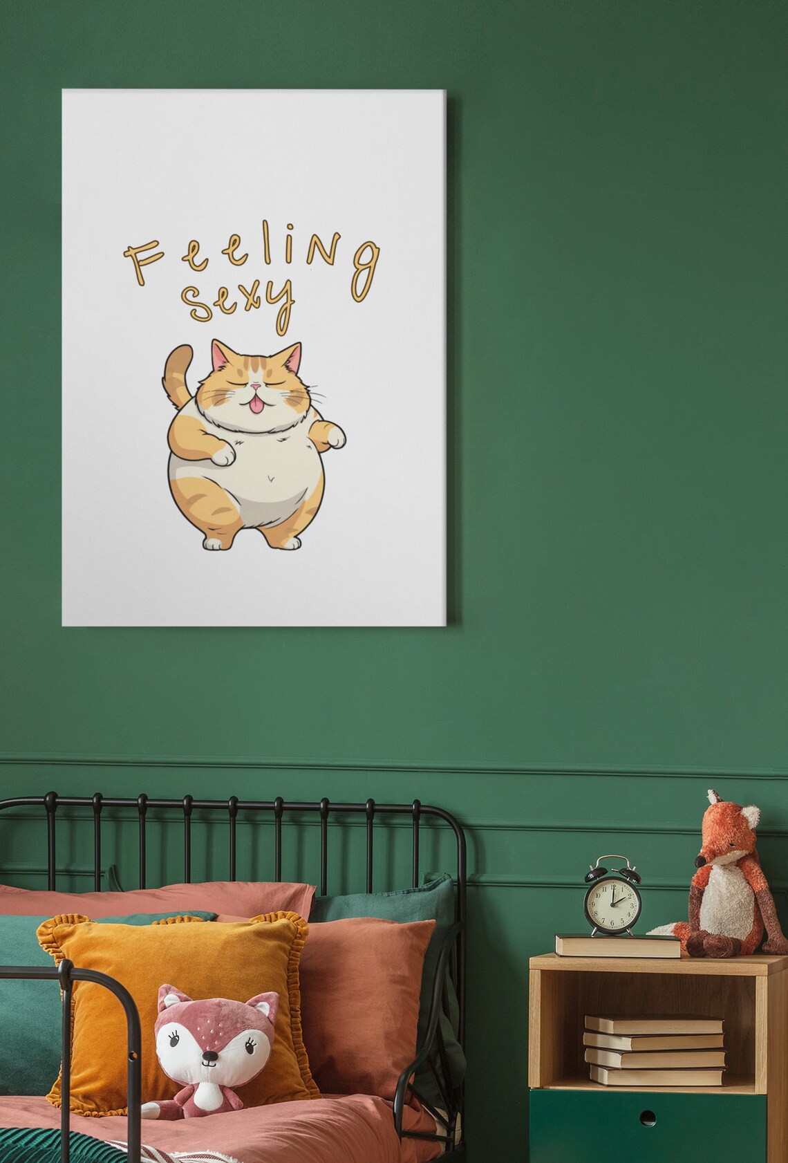 Sexy Cat Illustration Print Silly Cat Art Posters Meme Prints Funny Cat Lover Art Animal Art Print Nursery Room Art Girls Room Decor - Image 3