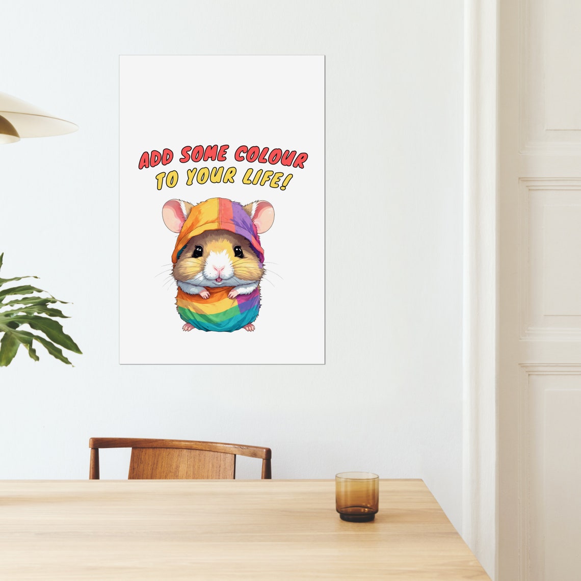 Colorful Hamster Illustration Print Silly Art Posters Cute Life Quotes Print Cute Lbgtq Art Kids Room Decor Nursery Animal Wallart - Image 2