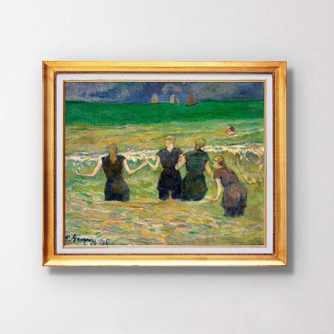 Paul Gauguin Women Bathing in the Sea Beach Bathers Post Impressionist Poster