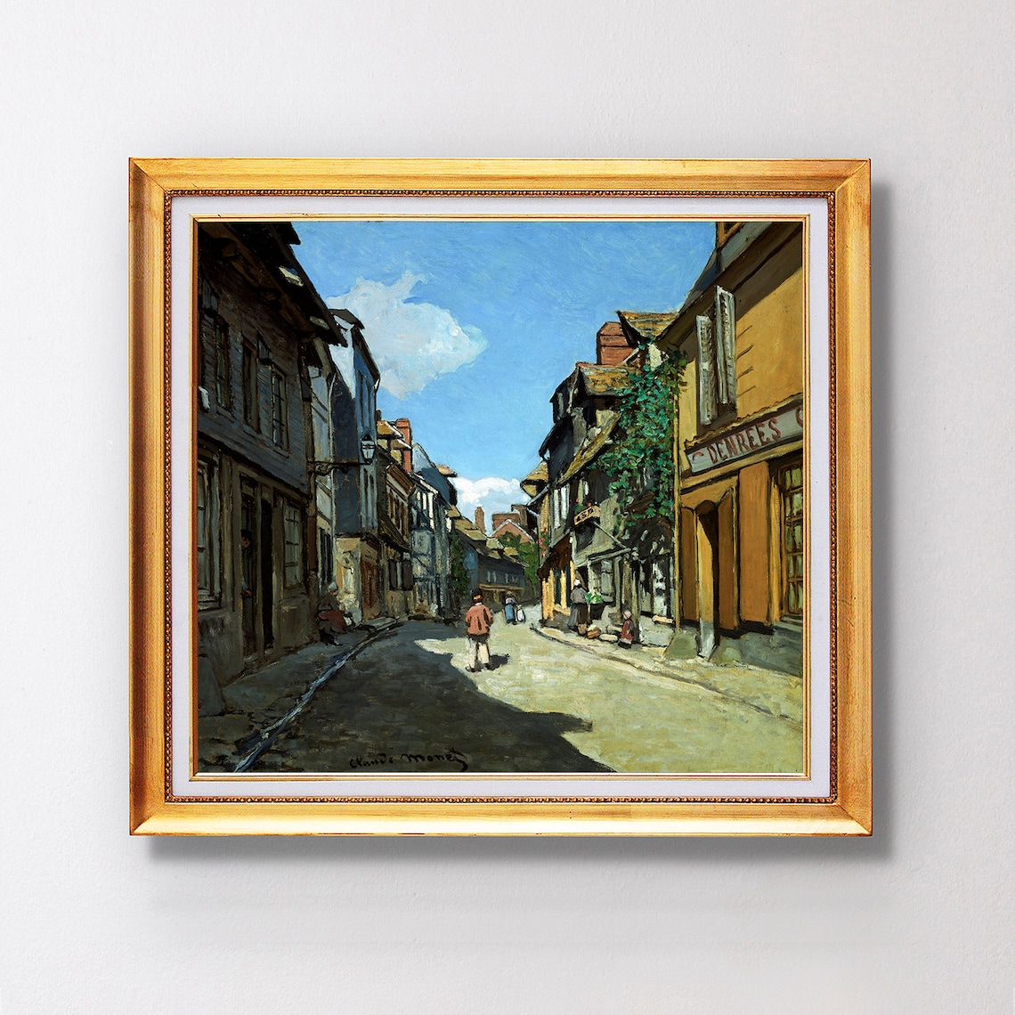 Claude Monet Rue de la Bavole Honfleur 1864 Impressionist Street Scene Poster