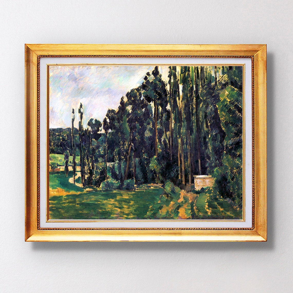 Paul Cezanne Poplars 1880 Tall Dark Trees Woodland Scene Poster