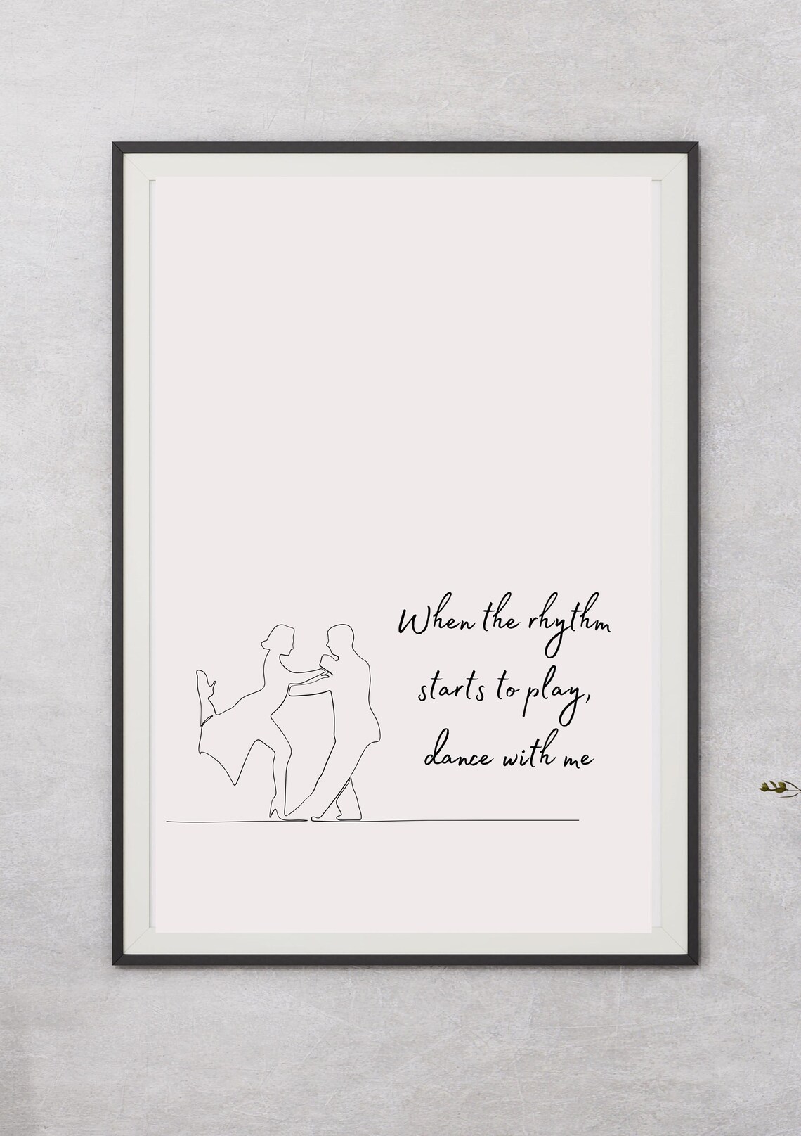 When The Rhythm Starts To Play Dance With Me Couple Line Art Poster - Image 2