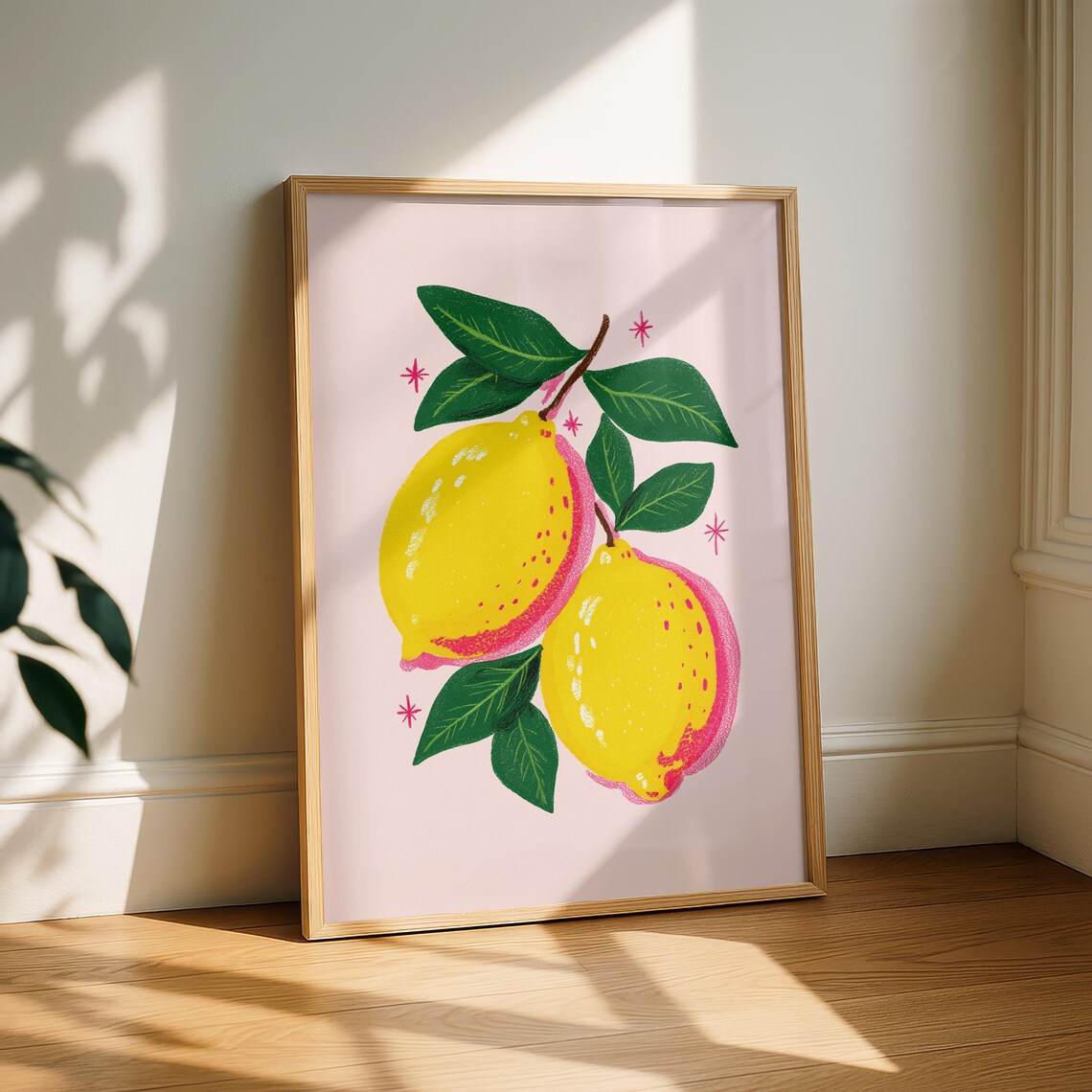 Lemons Art Print, Funky Kitchen Decor