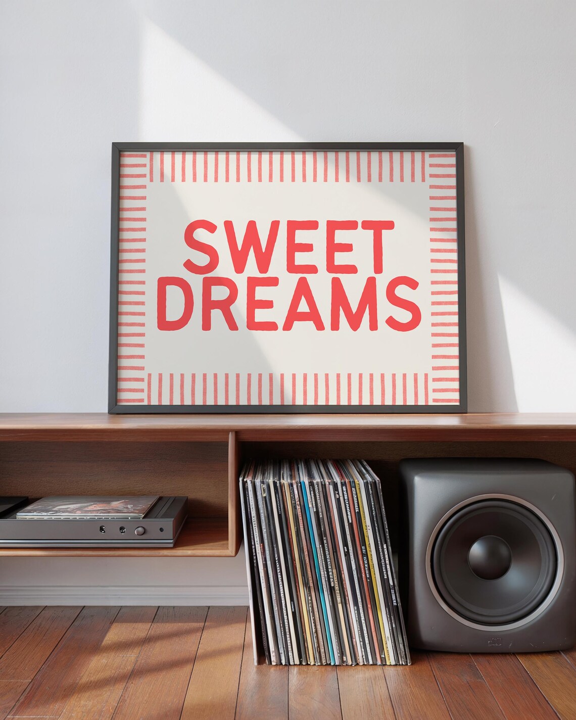 Sweet Dreams Bedroom Art Print, Cute Decor