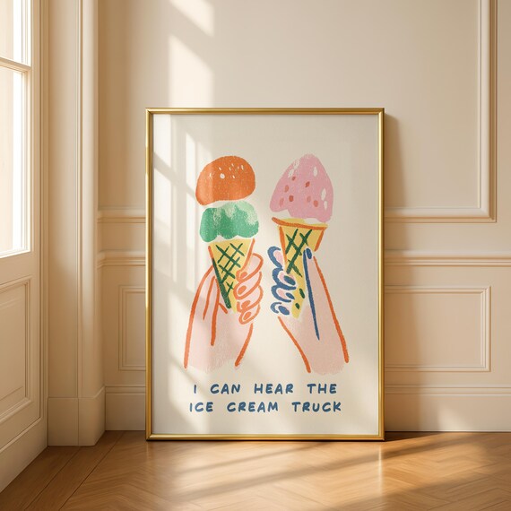 Ice Cream Gelato Funny Kitchen Art Print