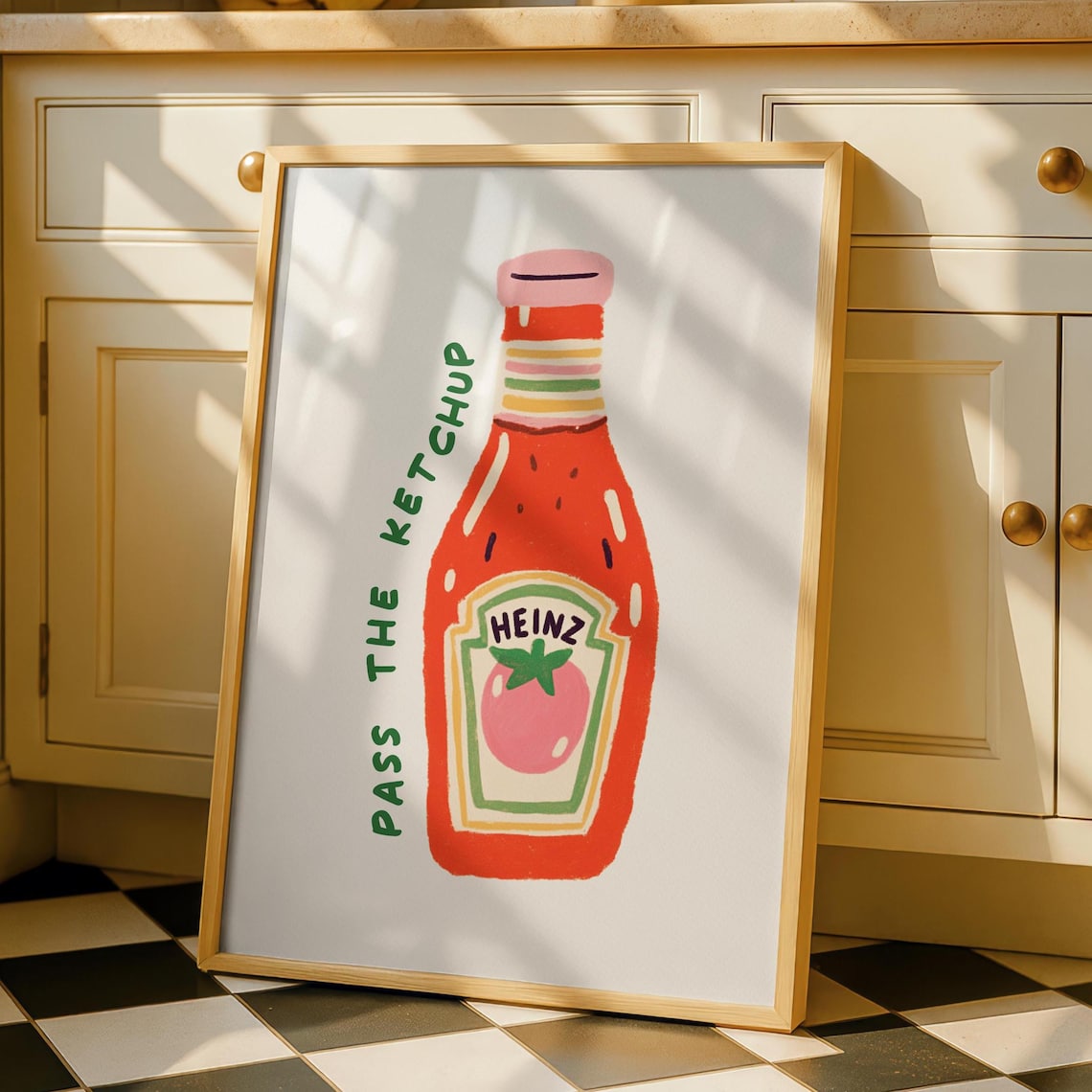 Ketchup Kitchen Print, Red Sauce Dining Room Art Print