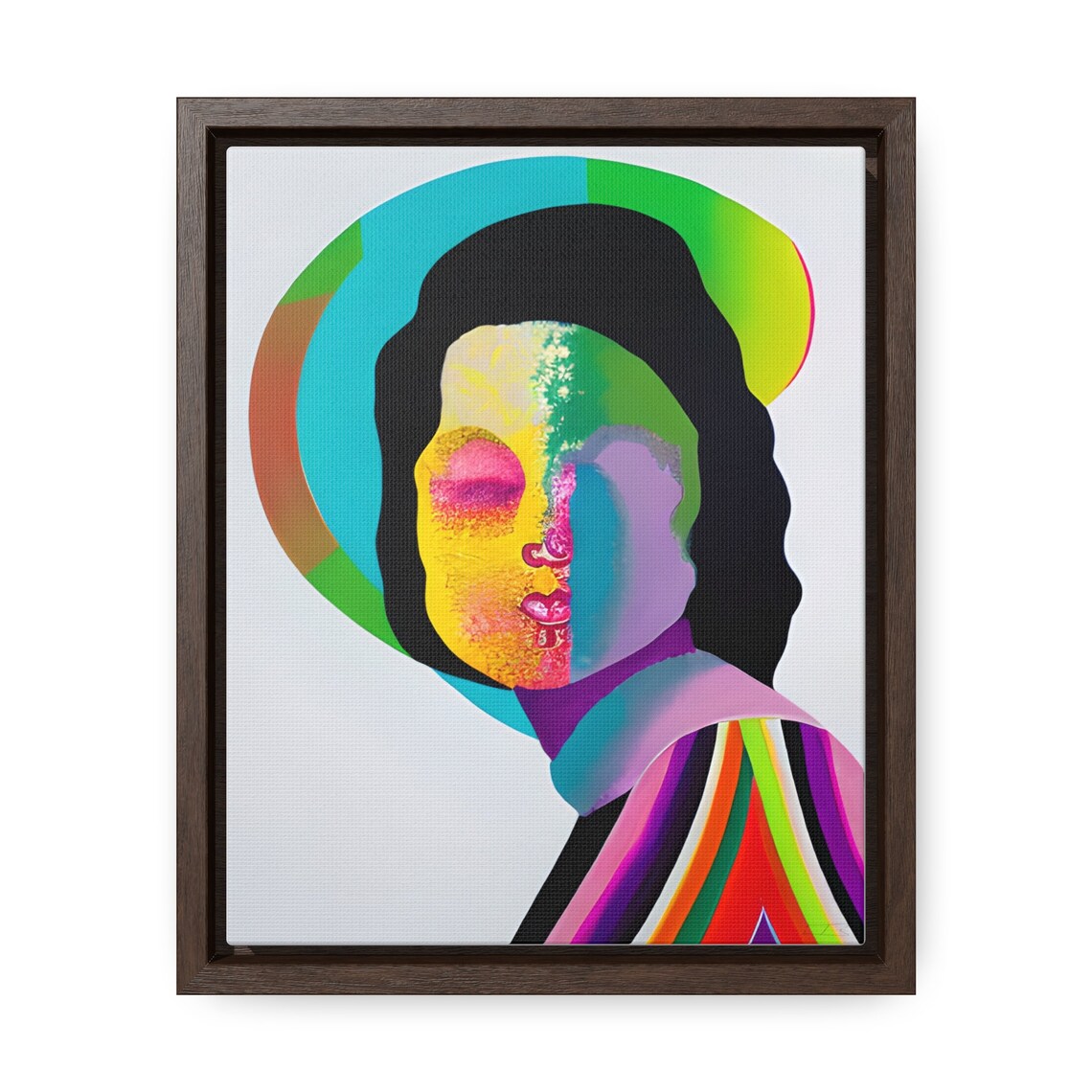 Vapor Gradient Face Woman Portrait Colorful Halo Abstract Print - Image 3