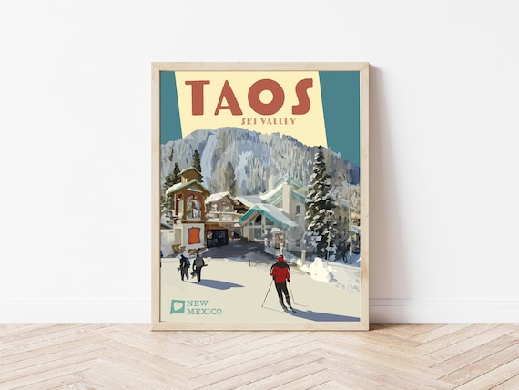 Taos Valley Ski Vintage Style Travel Poster