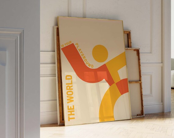 The World Is Your Playground Abstract Figure Poster Wall Decor Art